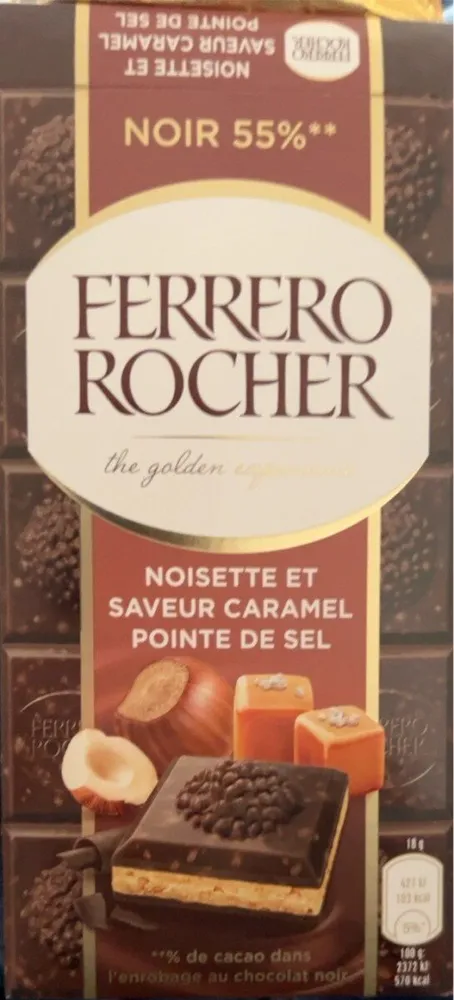 Chocolat noir 55% noisette et saveur caramel