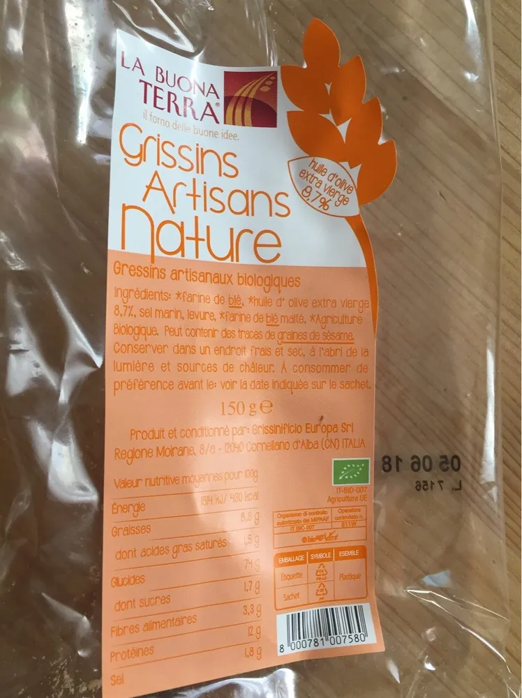 Grissins artisans nature