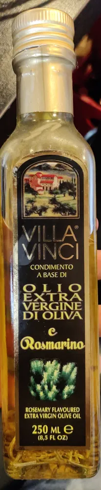 Condimento a base di olio extra vergine di oliva aromatizzato al rosmarino