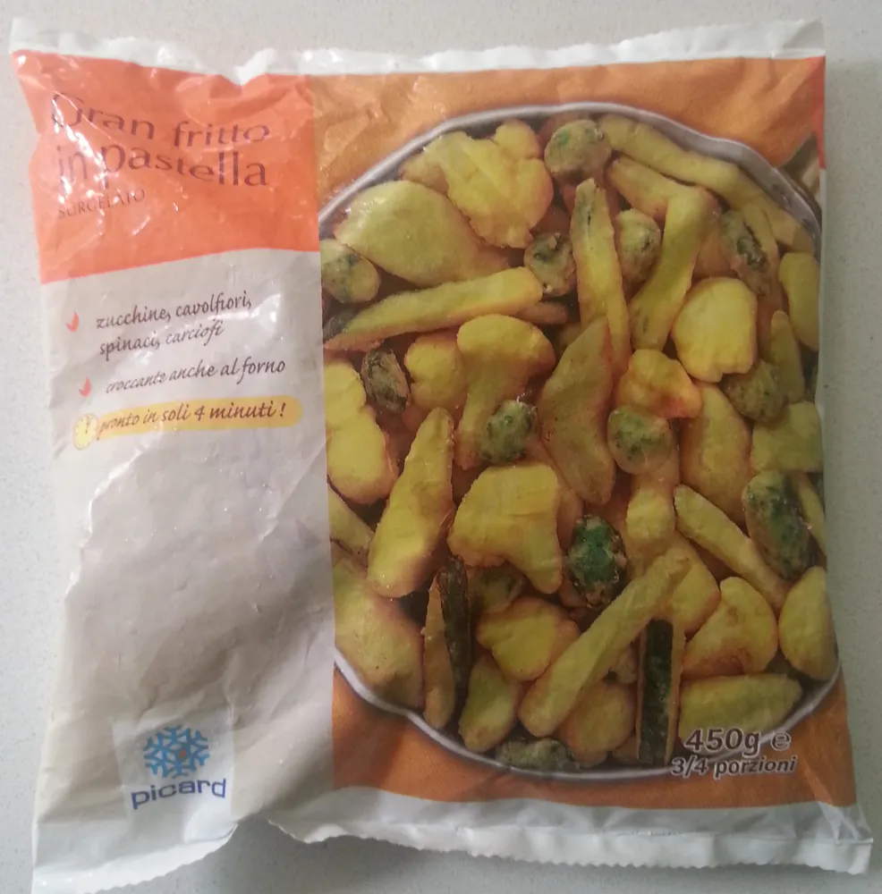 Beignets de légumes (courgette, chou-fleur, épinard, artichaut) préfrits, surgelés