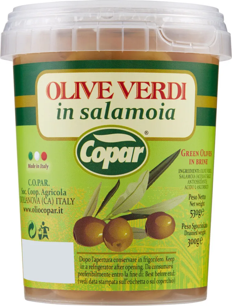 Olive verdi in salamoia