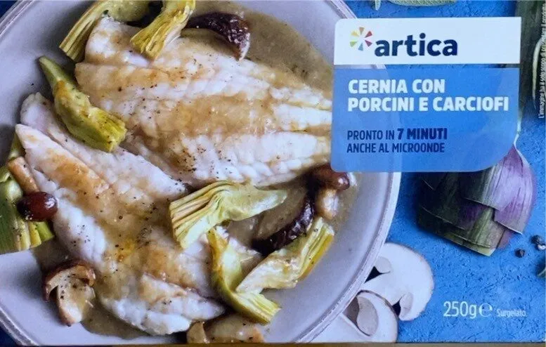 Cernia con porcini e carciofi