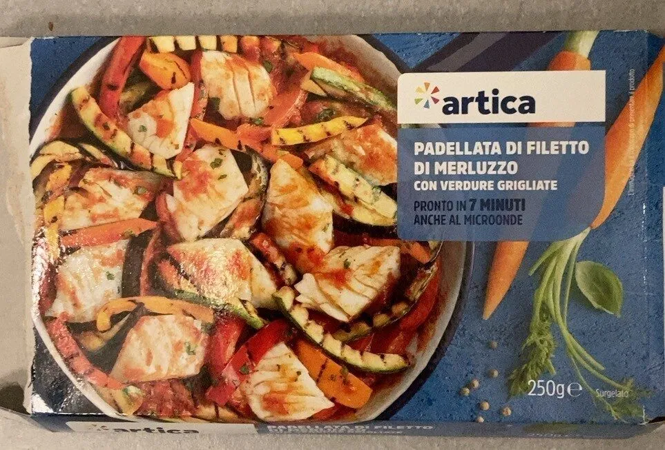 Padellata di filetto di merluzzo con verdure grigliate