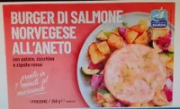 Burger di salmone norvegese all'aneto