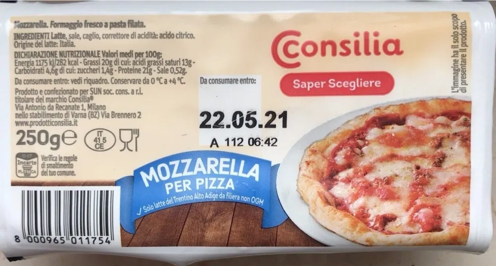 Mozzarella per pizza