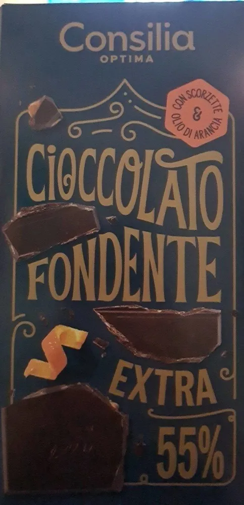 Cioccolato fondente con scorze e olio di arancia
