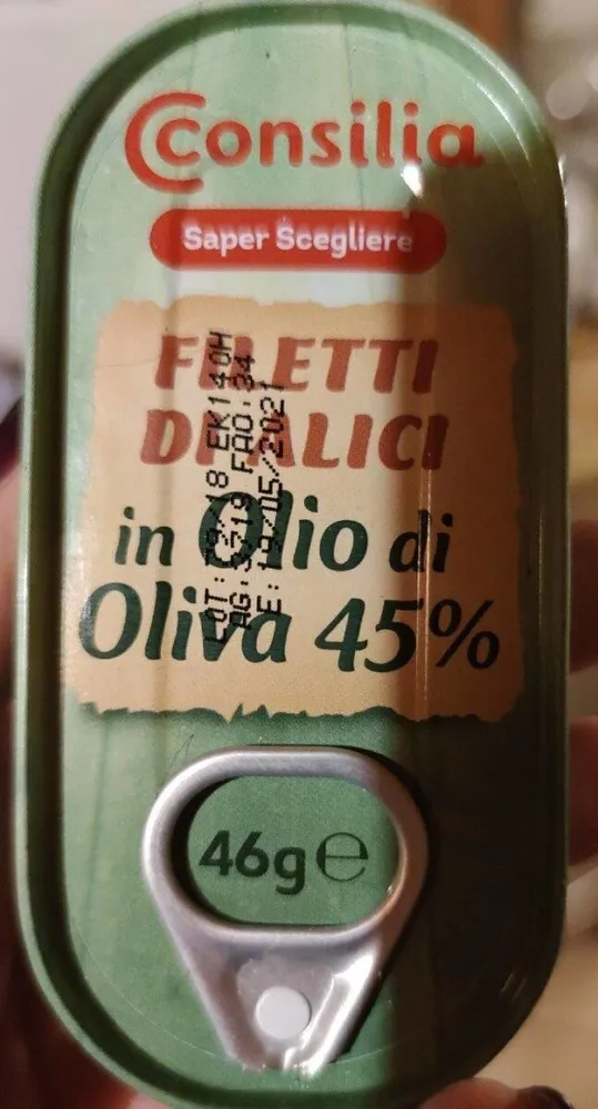 Filetti di alici in olio d'oliva 45%