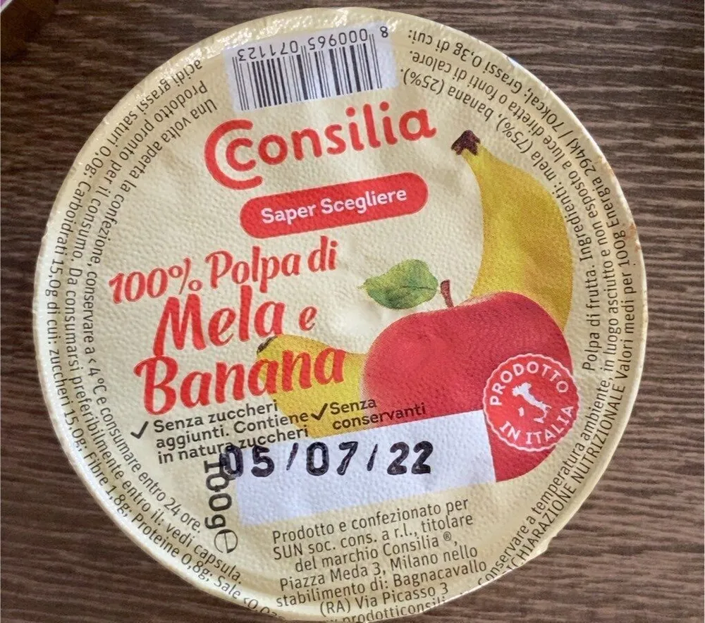 Polpa di mela e banana