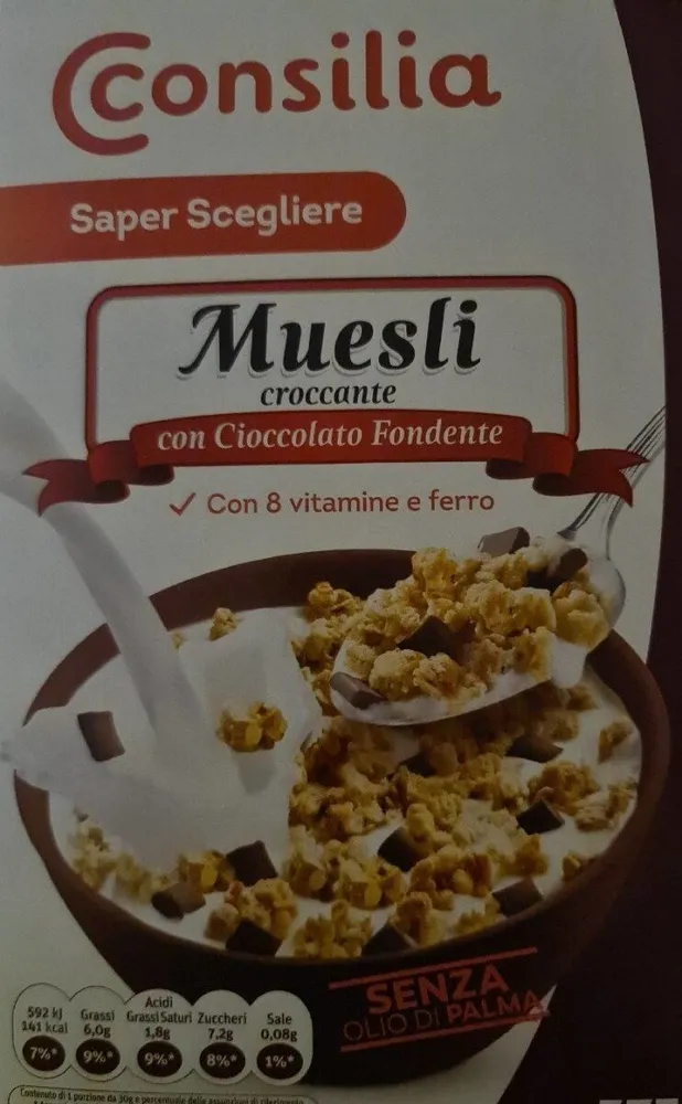 Muesli con cioccolato fondente