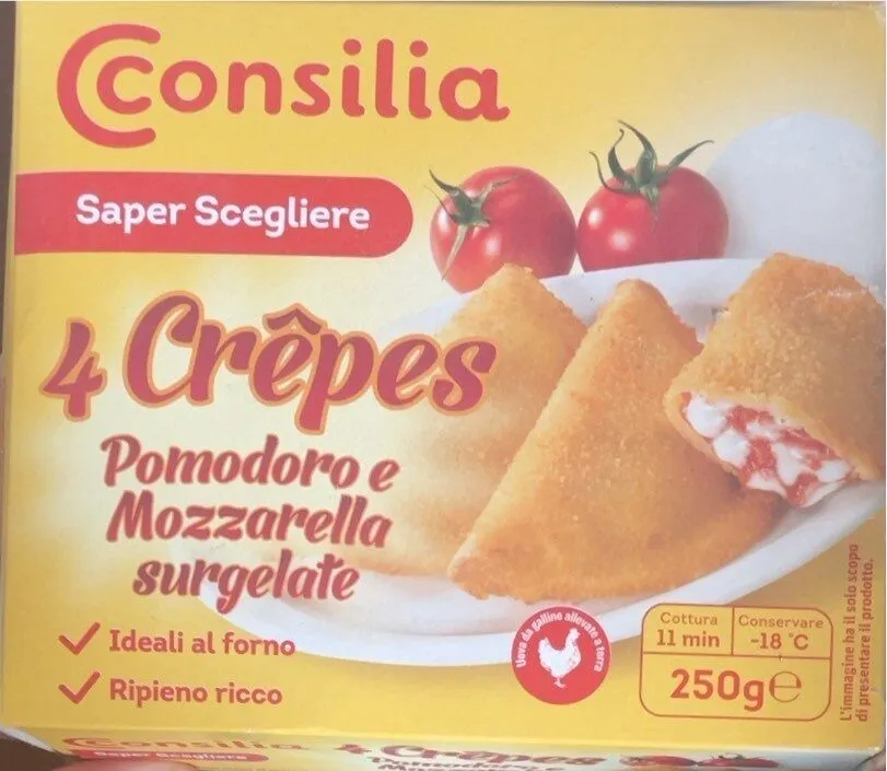 4 crêpes pomodoro e mozzarella