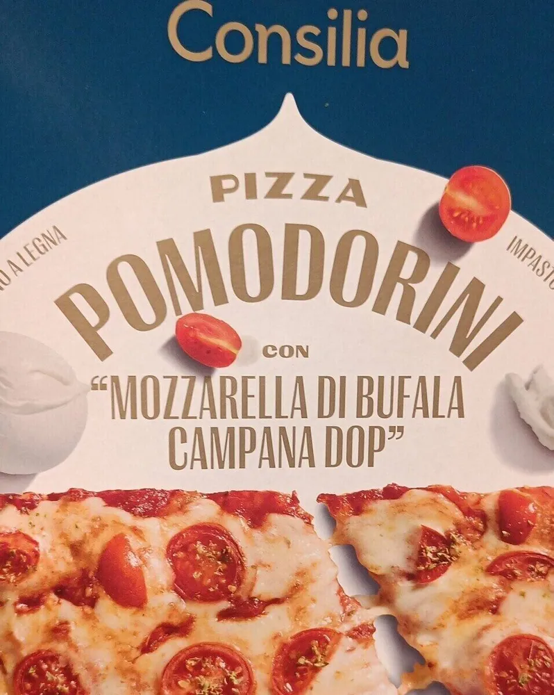 Pizza pomodorini con mozzarella di bufala campana dip