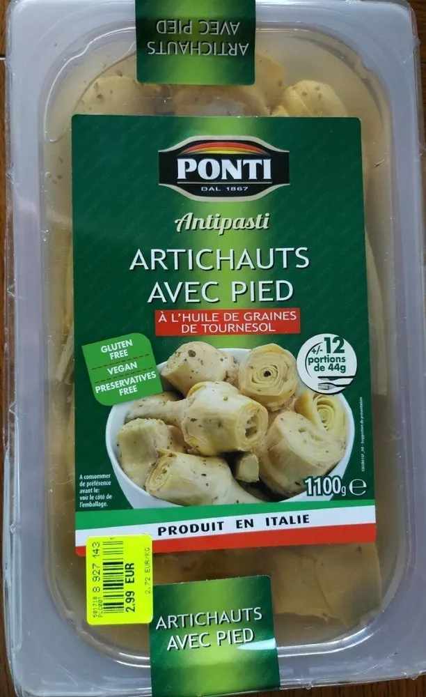 Artichauts avec pied à l'huile de graines de tournesol