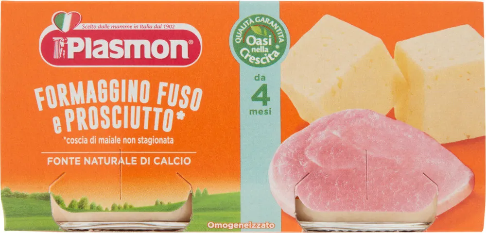 Formaggino fuso e prosciutto omogeneizzato