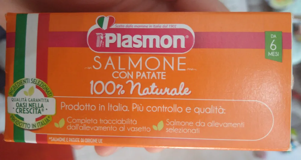 Salmone con patate omogeneizzato