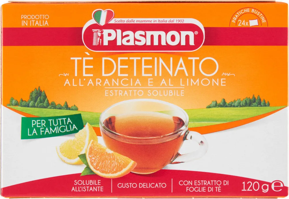 Tè deteinato all'arancia e al limone estratto solubile