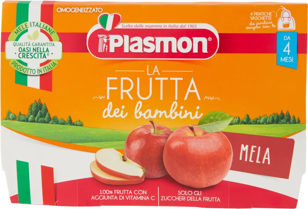 La frutta dei bambini mela omogeneizzato