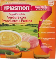 Pappa completa verdure con prosciutto e pastina