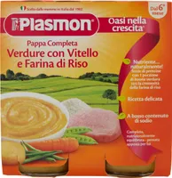 Pappa completa verdure con vitello e farina di riso