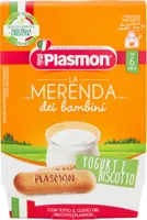 La merenda dei bambini yogurt e biscotto