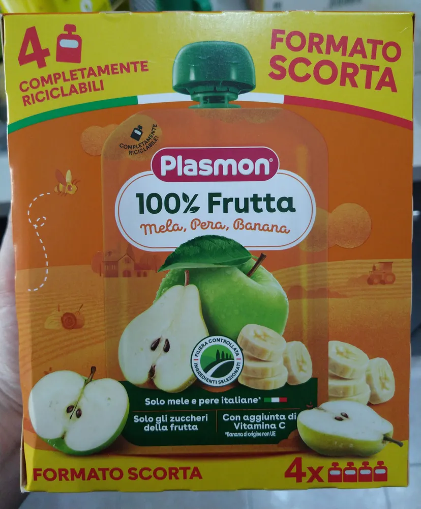 100% frutta Mela, Pera, Banana