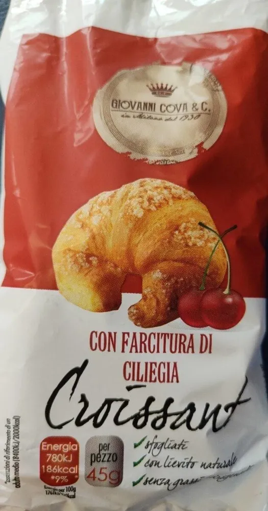 Croissant con farcitura di ciliegia