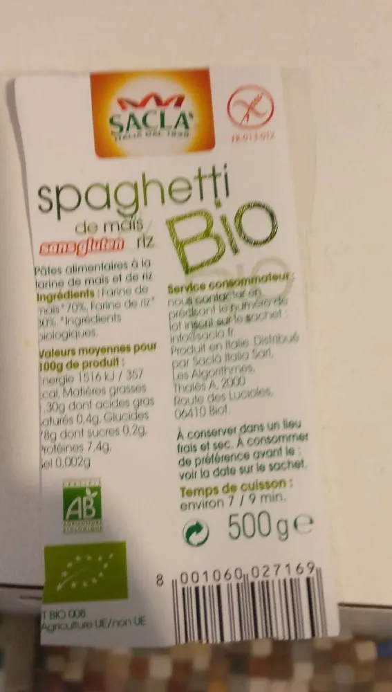 Spaghetti de mais