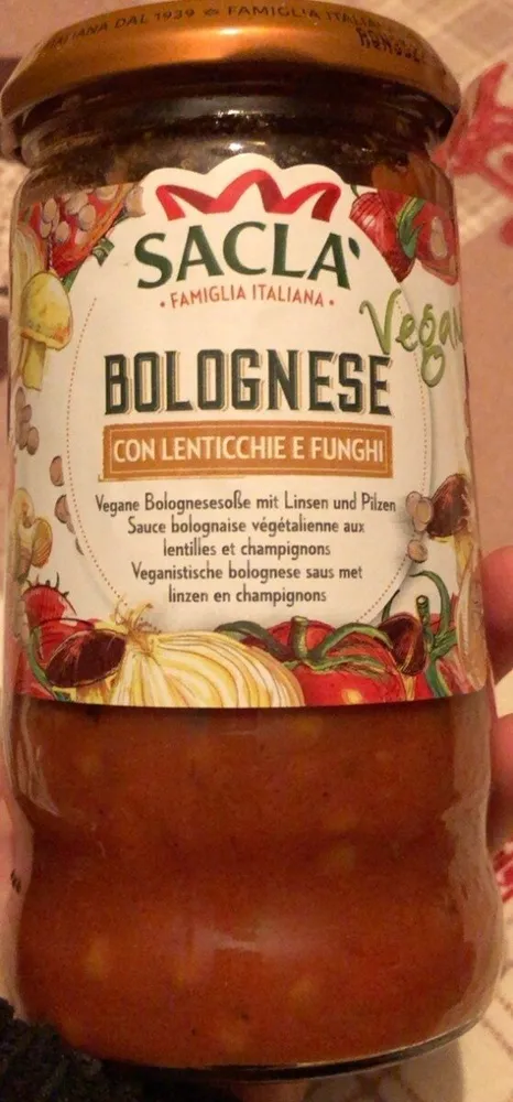 Sacla bolognese con lenticche e funghi