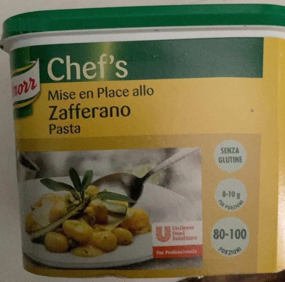 Mise en place allo zafferano .pasta