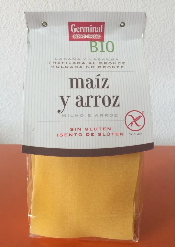 Lasaña maiz y arroz