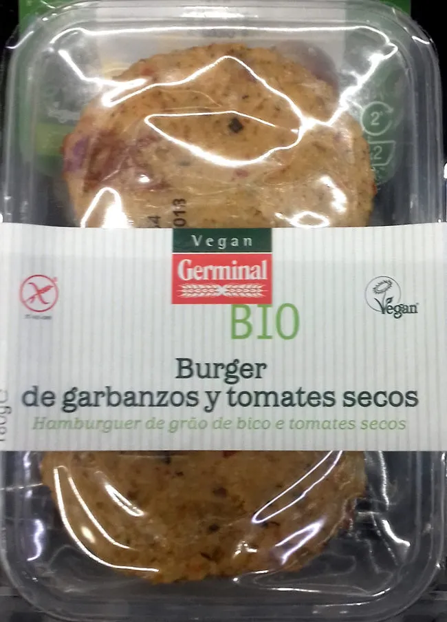 Burger de garbanzos y tomates secos