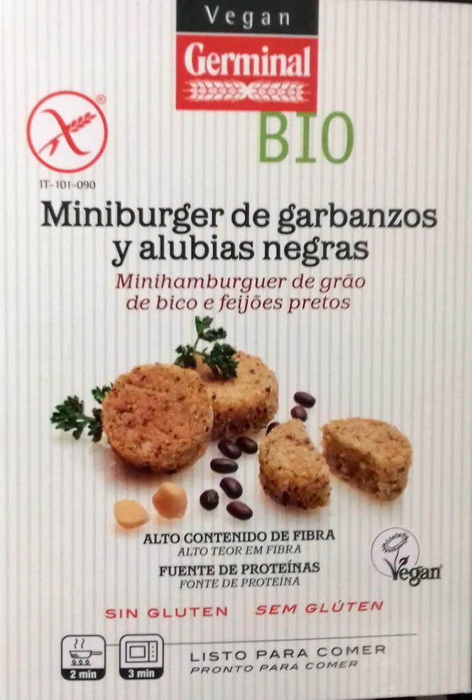 Minibugers de garbanzos y alubias negras