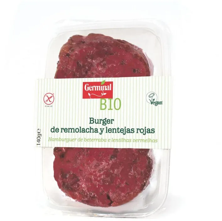 Bio burguer de remolacha y lentejas rojas ecológica