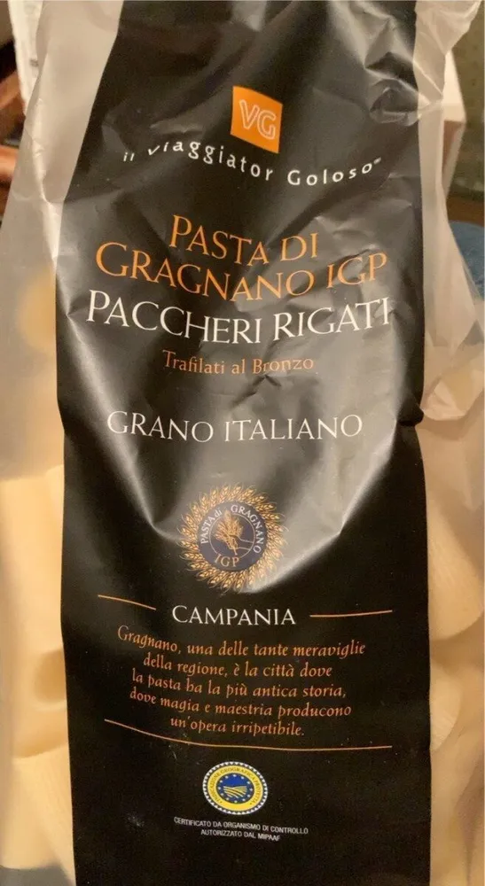 Pasta dj gragnano IGP paccheri rigati