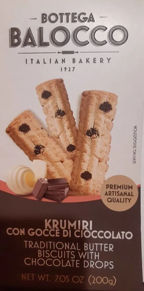 Traditional butter biscuits with chocolate drops