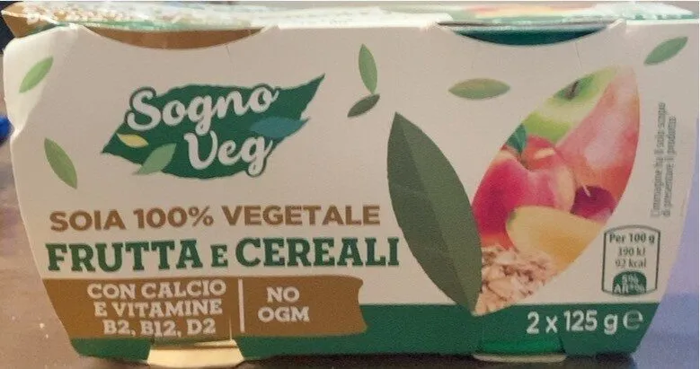 soia 100% vegetale frutta e cereali