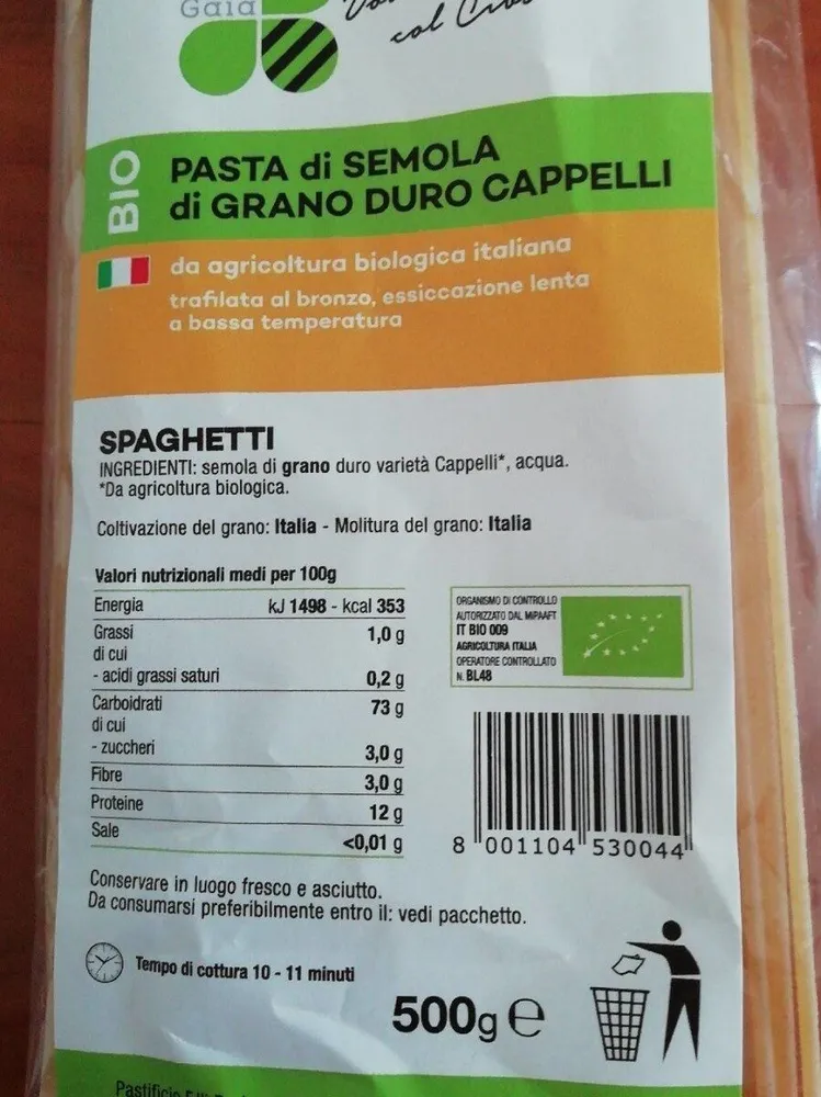 Pasta di semola di grano duro cappelli