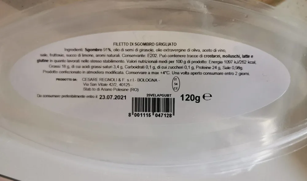 Filetti di Sgombro grigliato