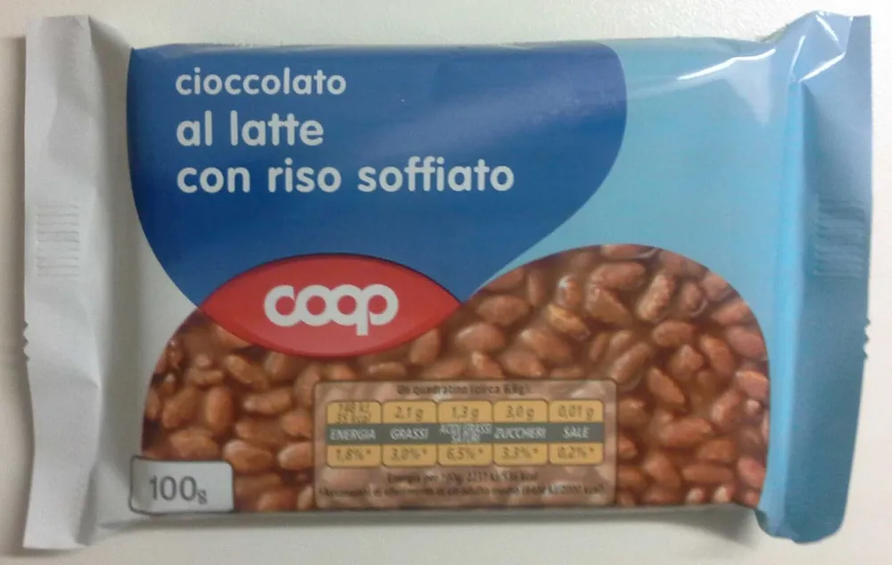 Cioccolato al latte con riso soffiato