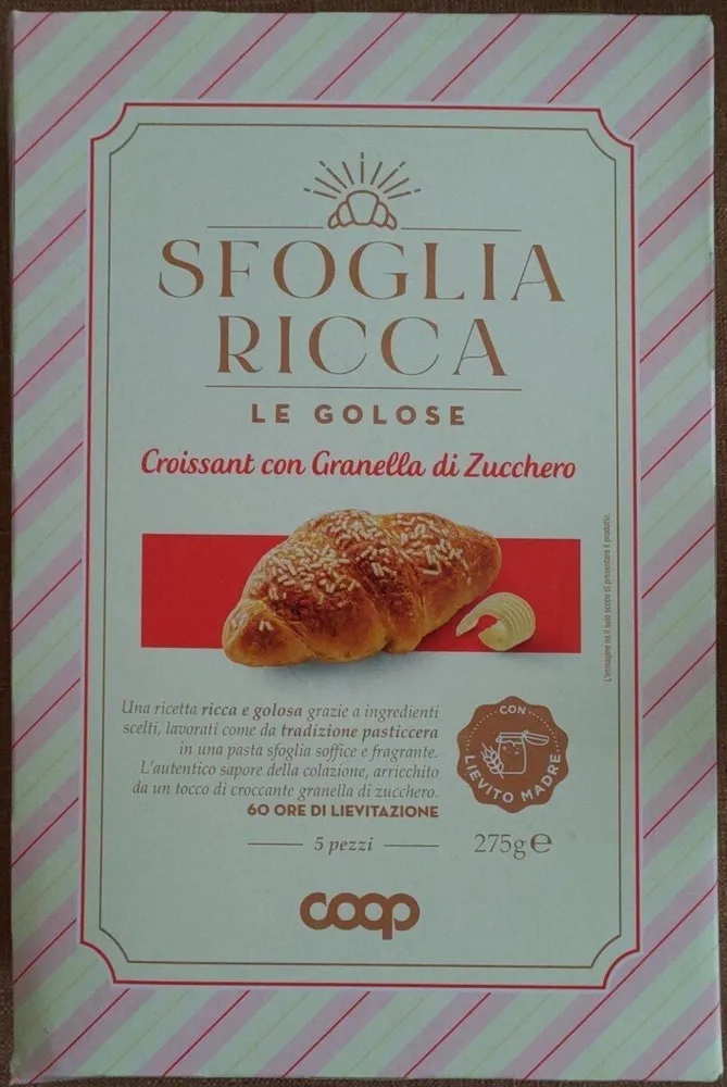 Sfoglia Riccia Croissant con Granella di Zucchero