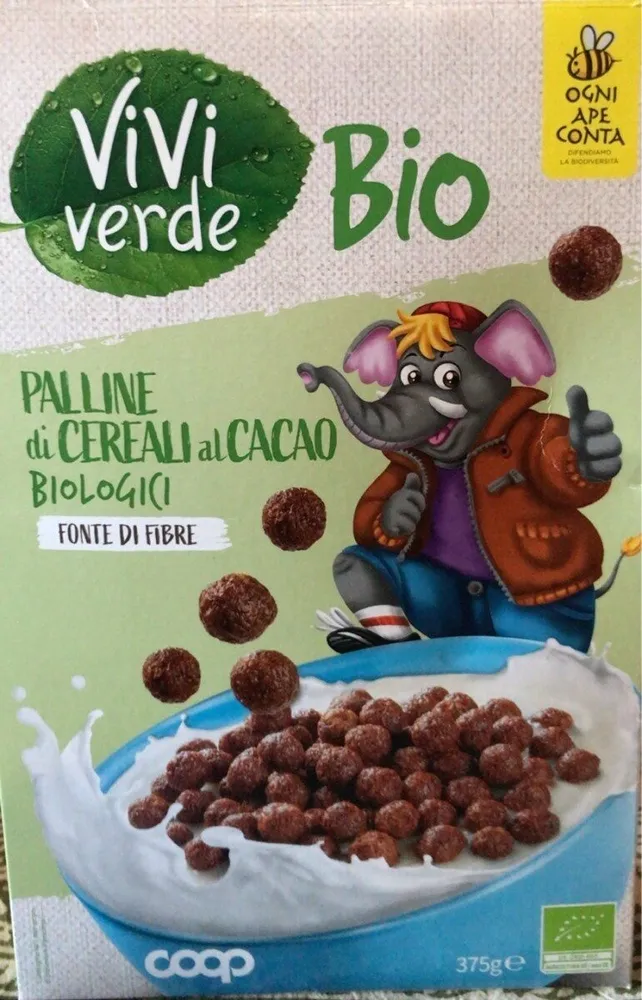 Palline di cereali al cacao biologici