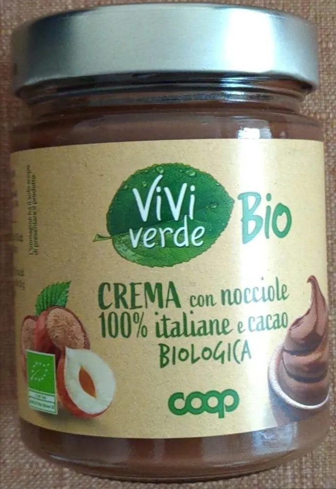 Crema con nocciole 100% italiane e cacao BIOLOGICA