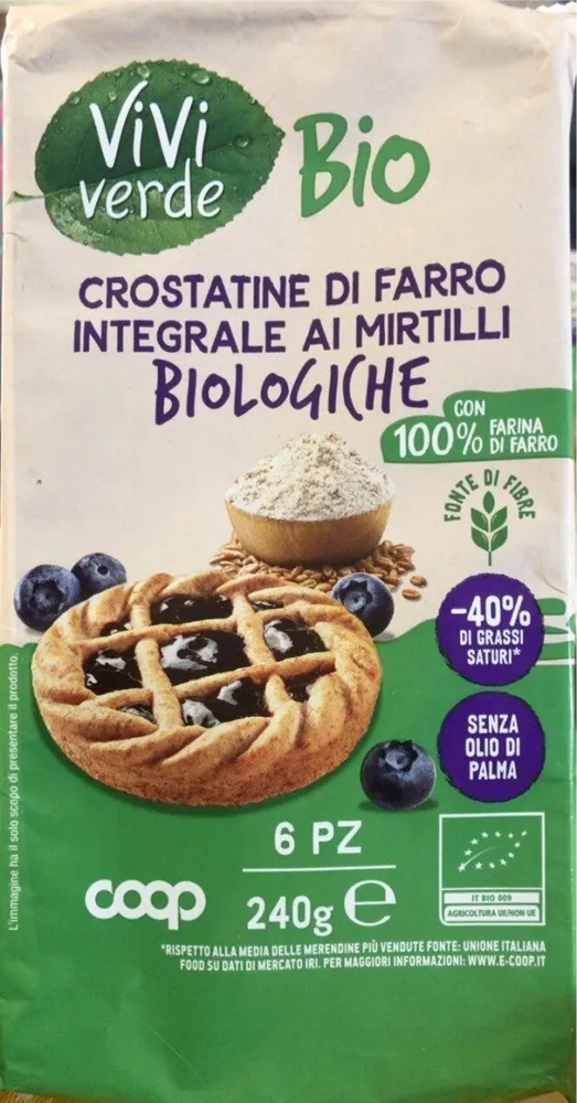 Crostatine di farro integrale ai mirtilli biologiche