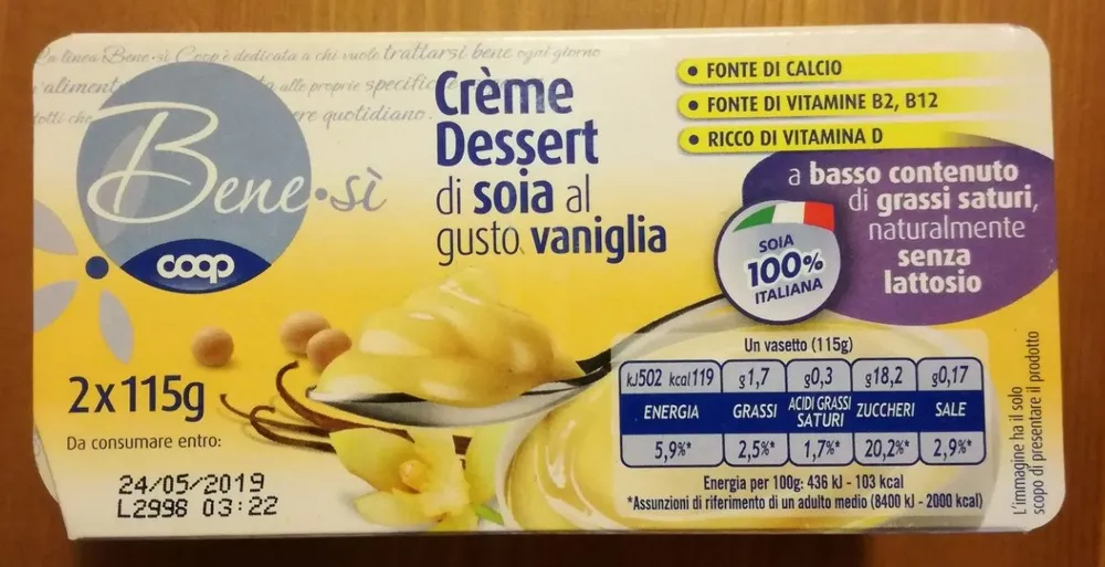 Crème Dessert di soia al gusto vaniglia