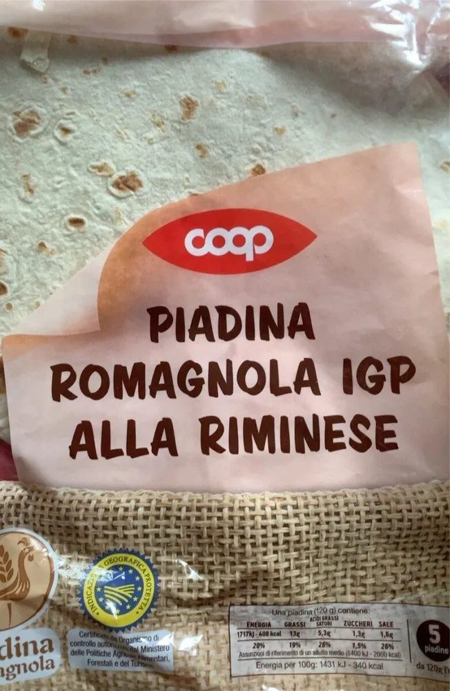 Piadina romagnola IGP alla riminese
