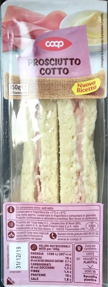 2 Tramezzini Prosciutto Cotto