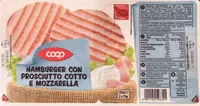Hamburger con proscutto cotto e mozzarella