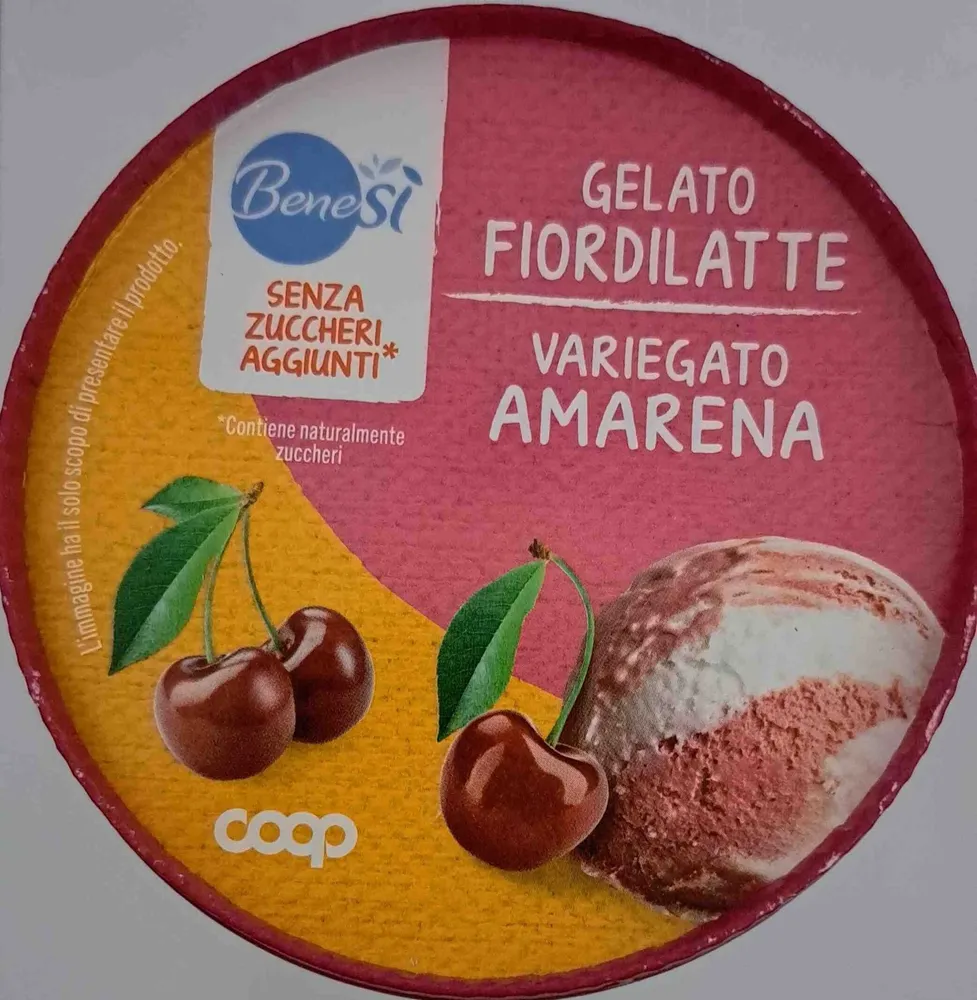 Gelato fiordilatte variegato amarena