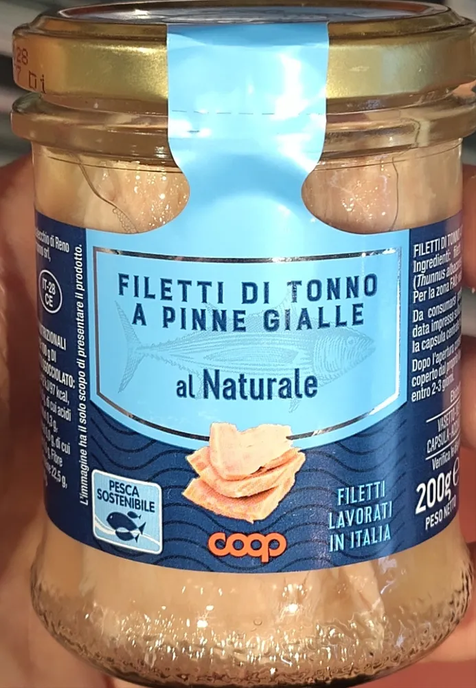 Filetti di tonno al a pinne gialle al naturale
