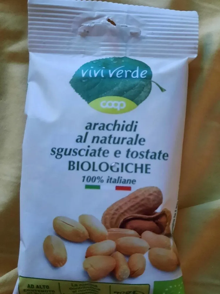 Arachidi al naturale sgusciate e tostate biologiche