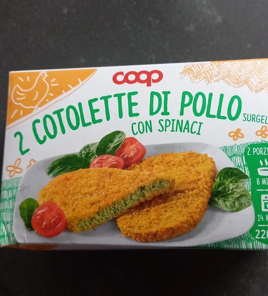Cotolette di pollo con spinaci